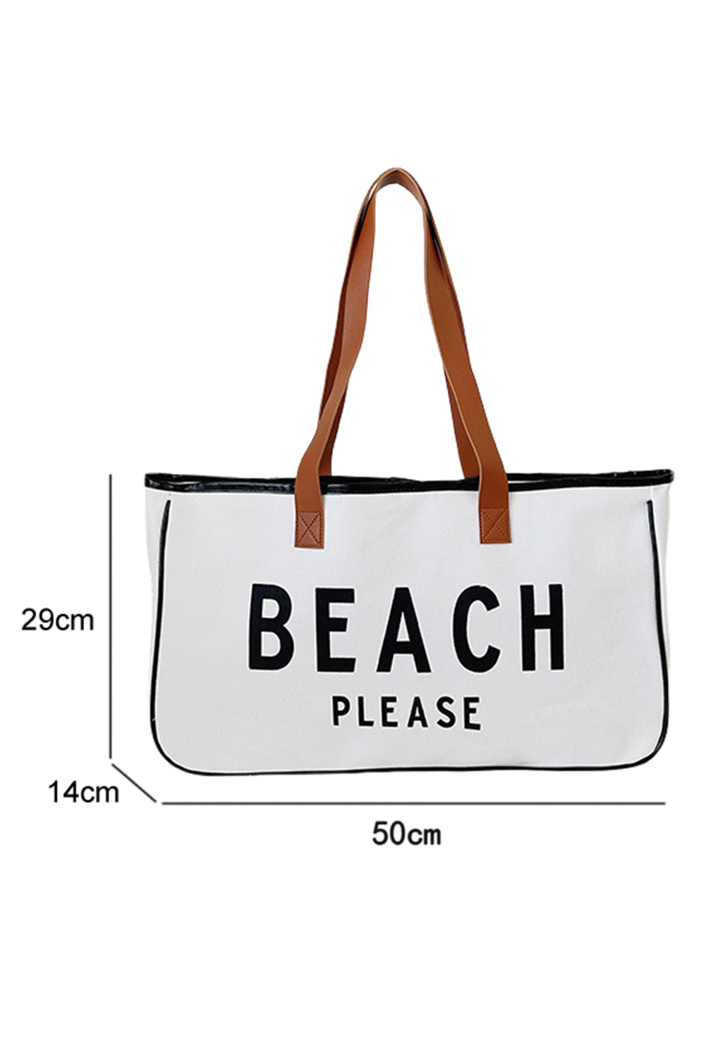 White Graphic Print Large Canvas Tote Bag - Spacious & Durable Summer Tote - Shopping Therapy, LLC Handbags