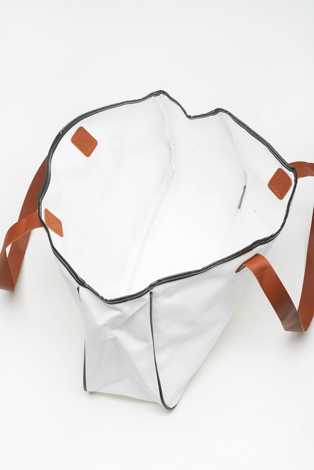 White Graphic Print Large Canvas Tote Bag - Spacious & Durable Summer Tote - Shopping Therapy, LLC Handbags