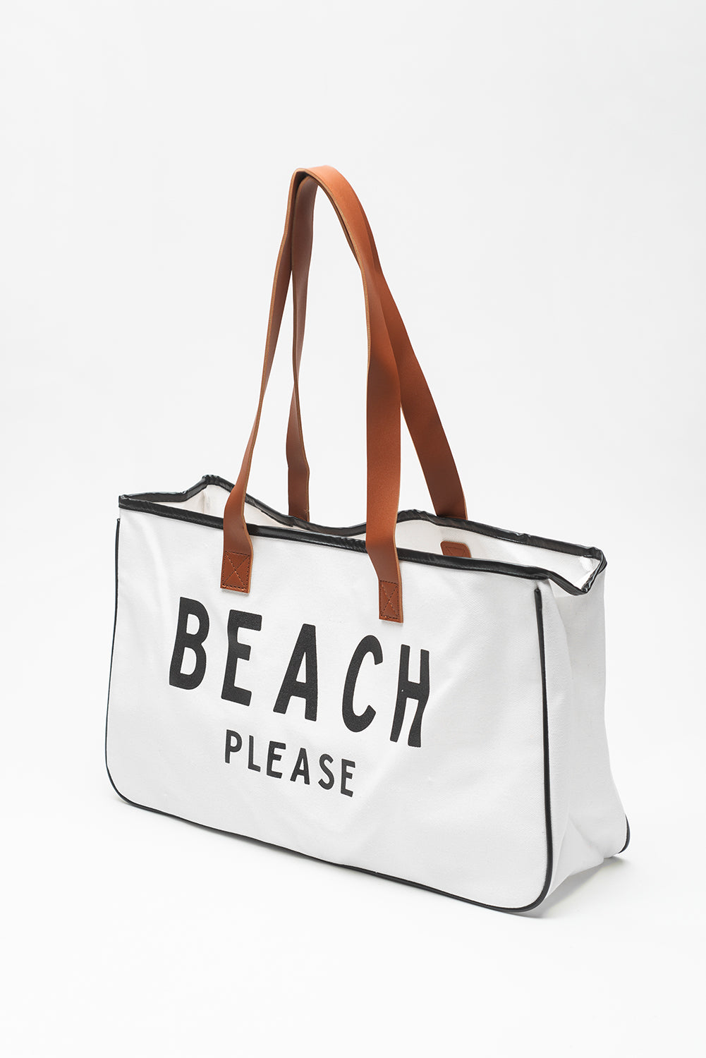 White Graphic Print Large Canvas Tote Bag - Spacious & Durable Summer Tote - Shopping Therapy, LLC Handbags