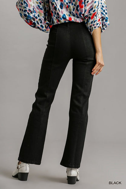 Black Straight Cut Denim Jeans