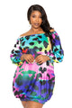 Electric Leopard Print Bubble Mini Dress