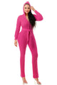 Pink Straight Leg Knit Hooded Jumpsuit - Chic & Comfortable