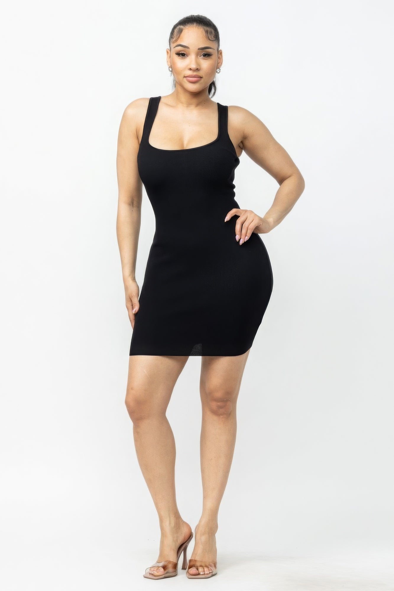 Classic Black Open Back Sleeveless Mini Dress | Chic & Versatile