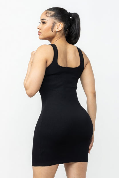 Classic Black Open Back Sleeveless Mini Dress | Chic & Versatile