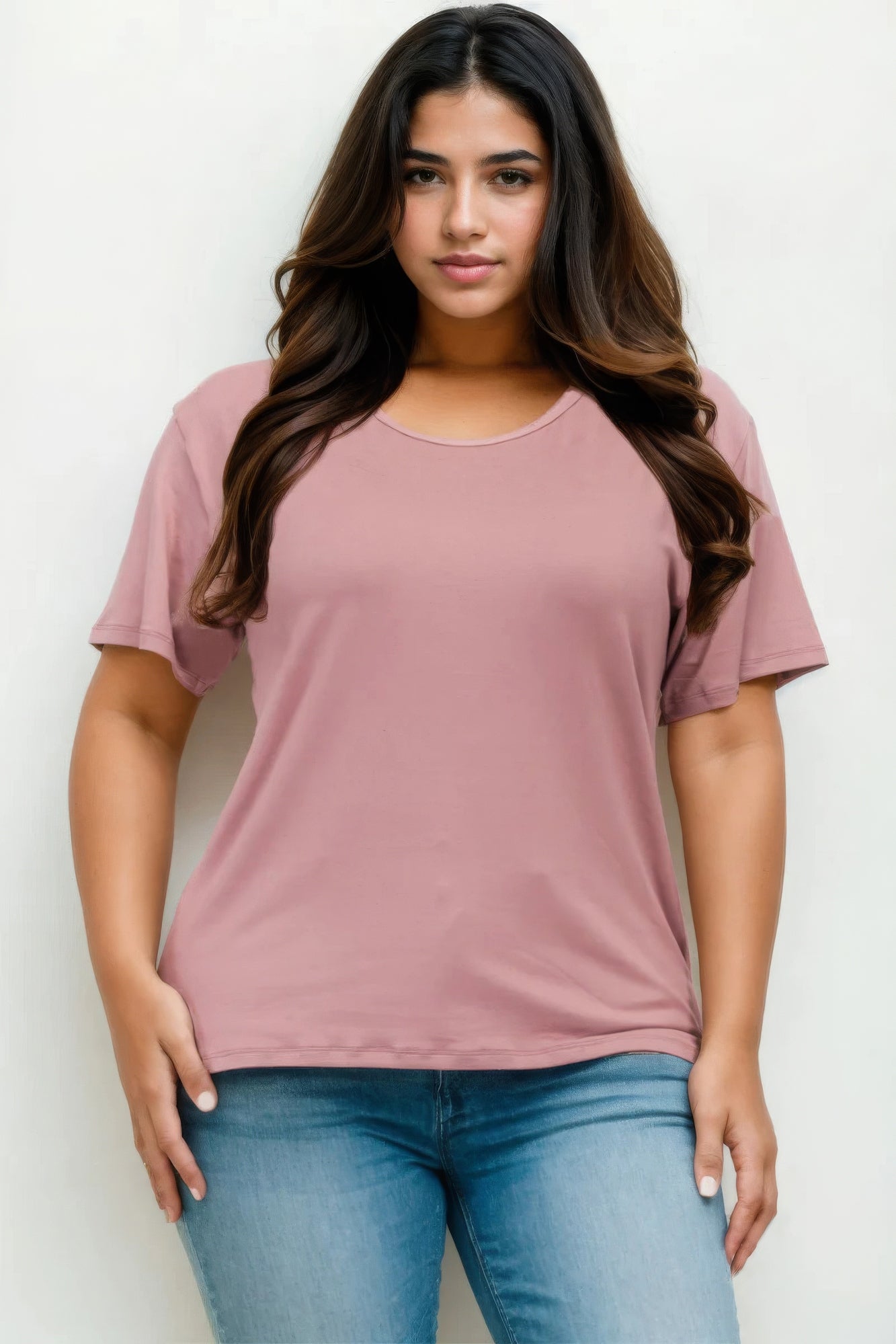 Rose Plus Size 3/4 Sleeve T-Shirt