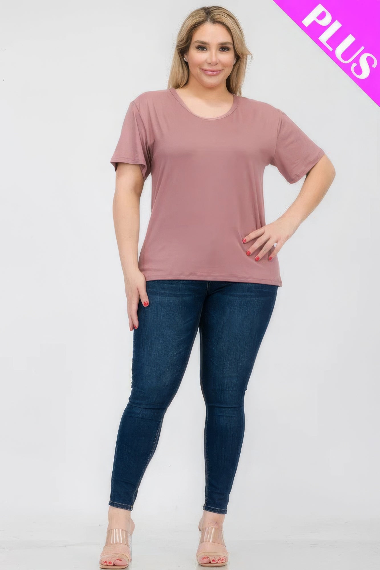 Rose Plus Size 3/4 Sleeve T-Shirt