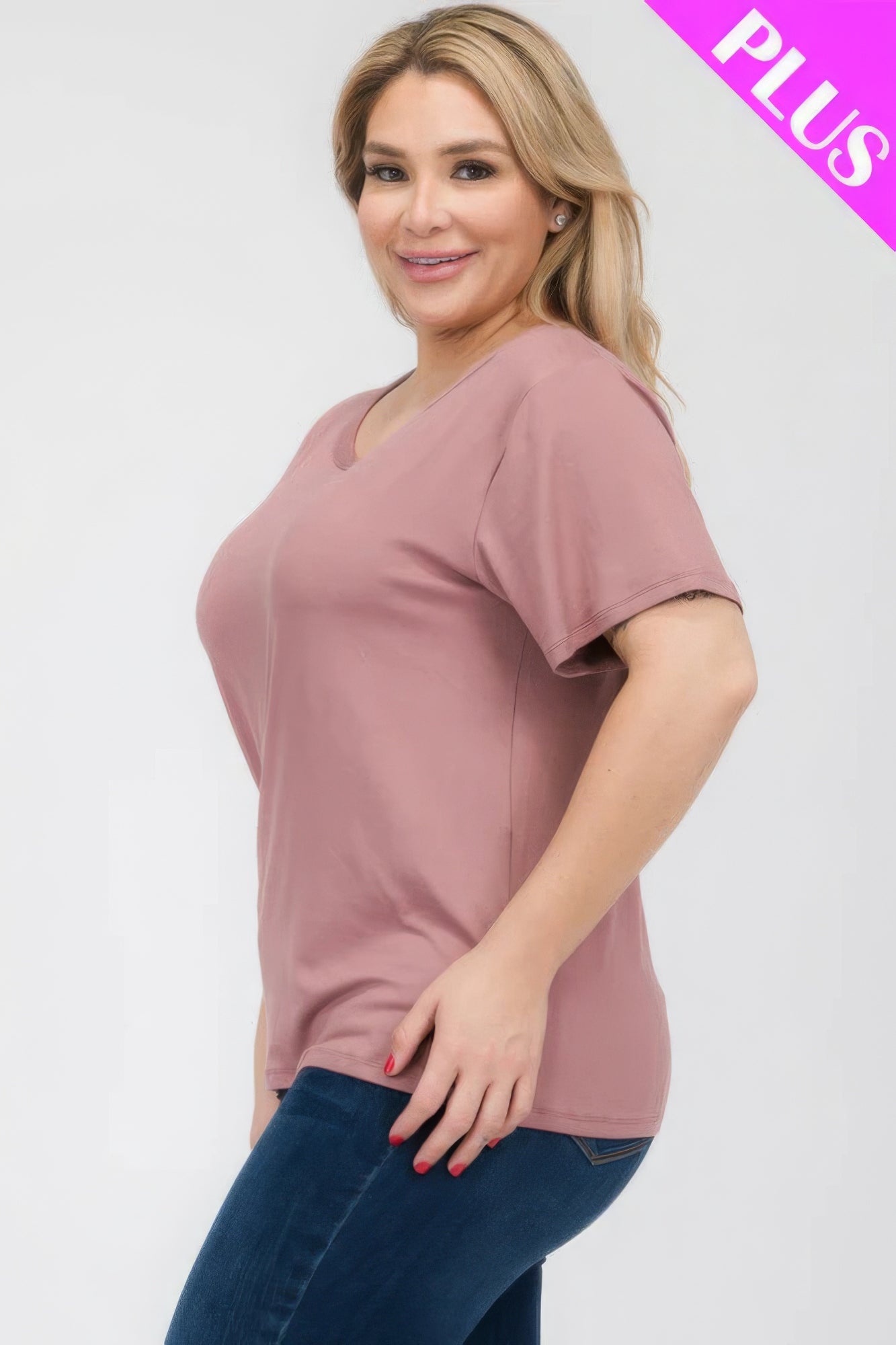 Rose Plus Size 3/4 Sleeve T-Shirt