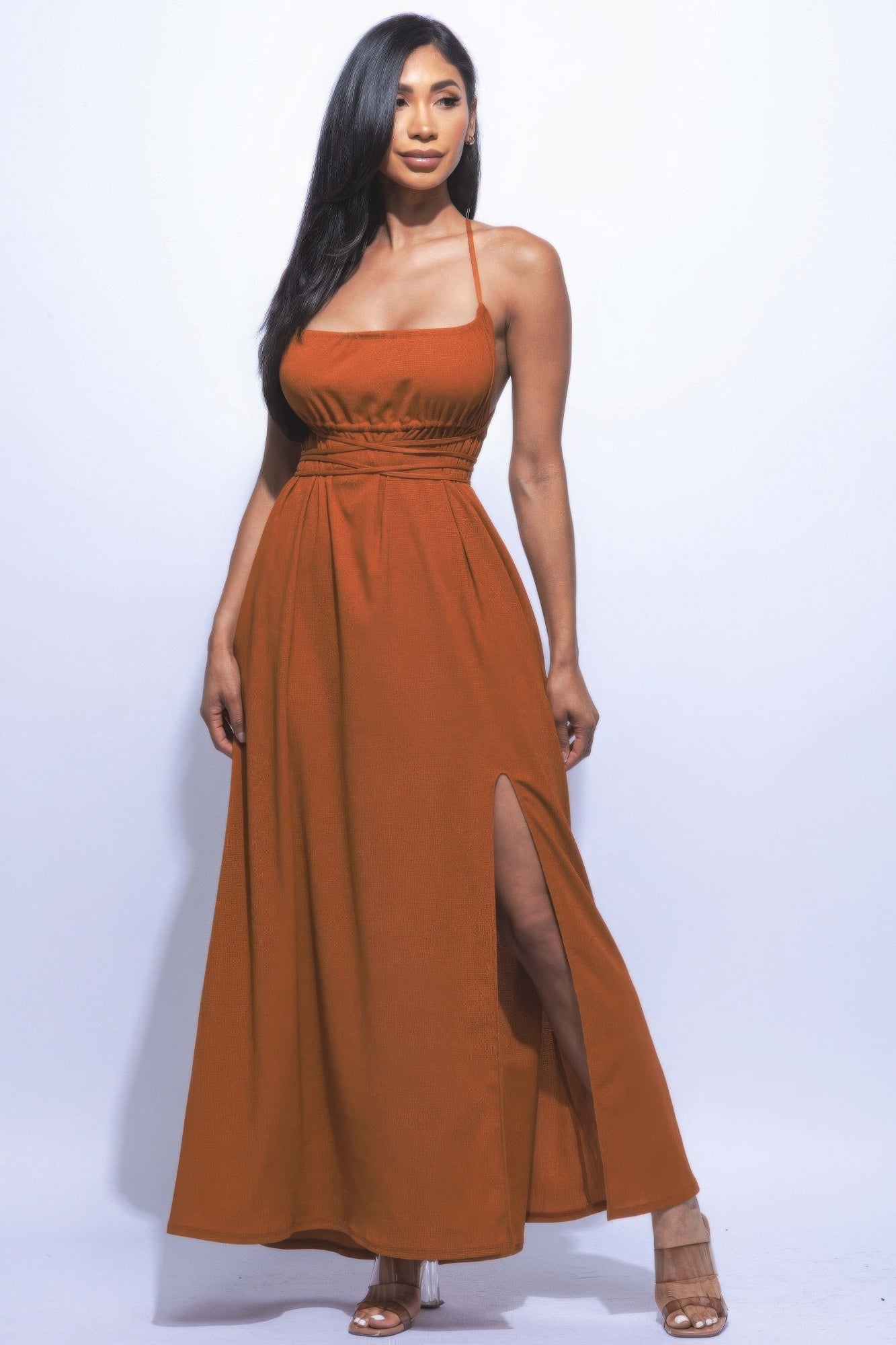 Mocha Spaghetti Strap Maxi Dress | Stylish & Comfortable