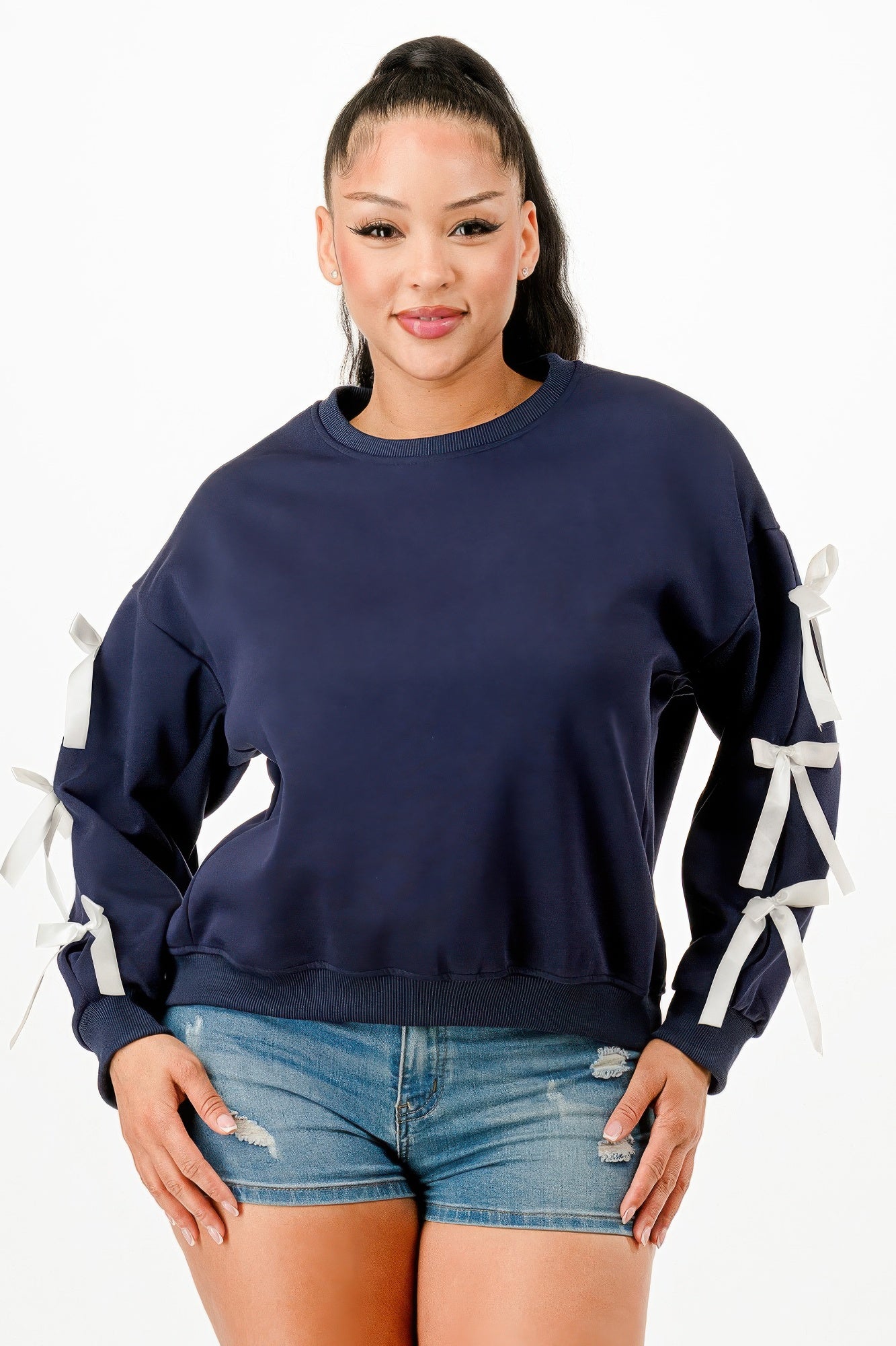 Casual Sweatshirt With Bow