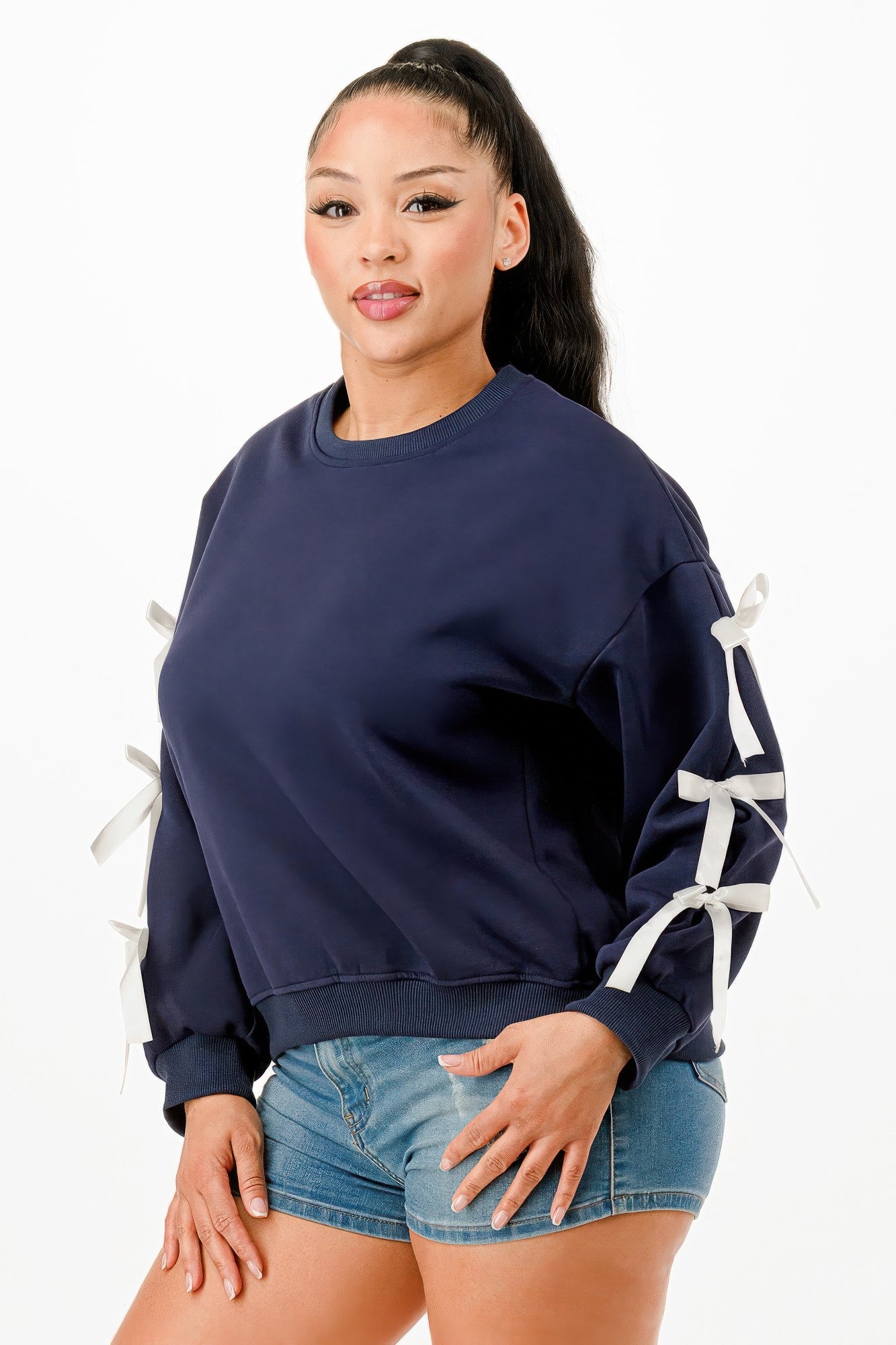 Casual Sweatshirt With Bow