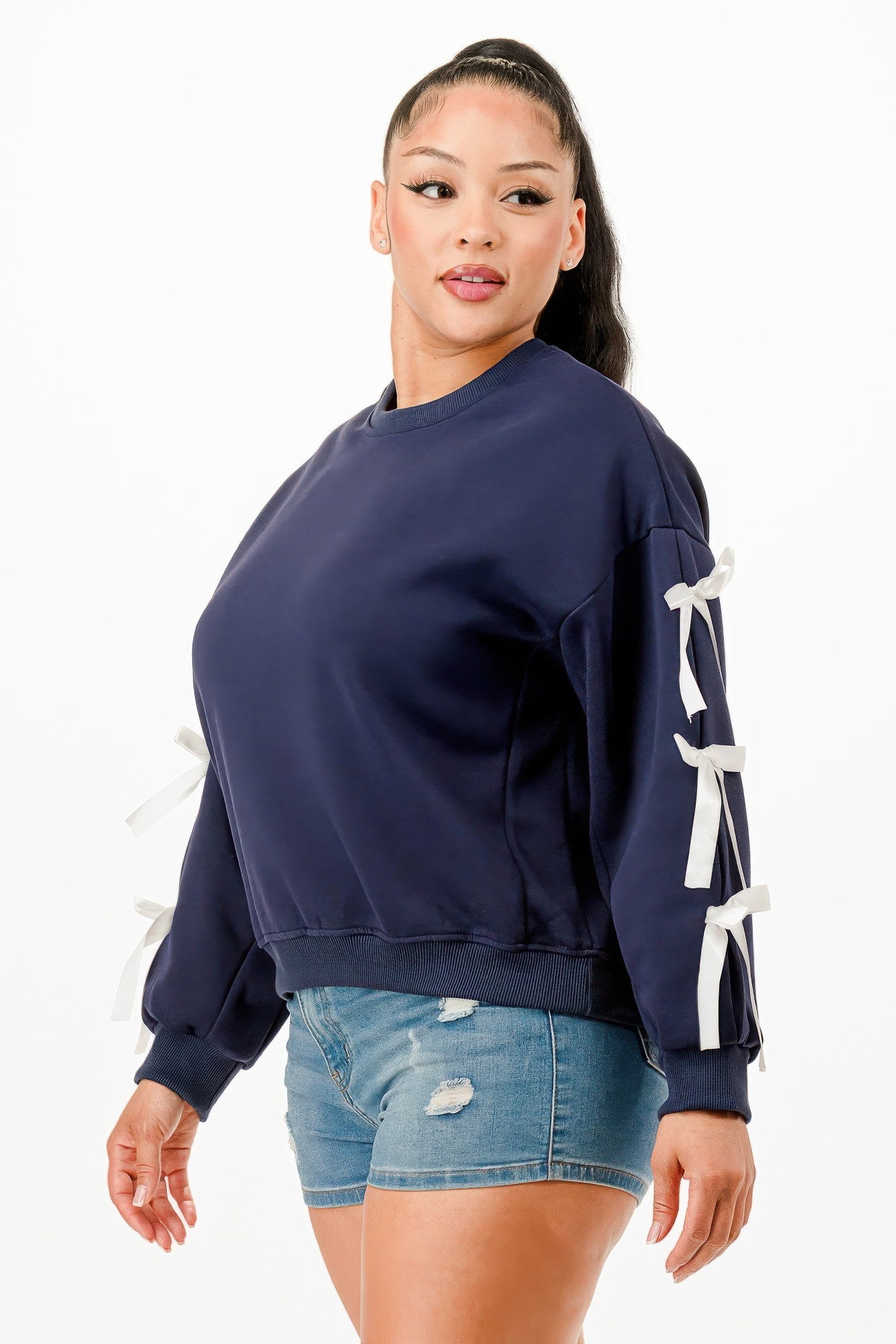 Casual Sweatshirt With Bow