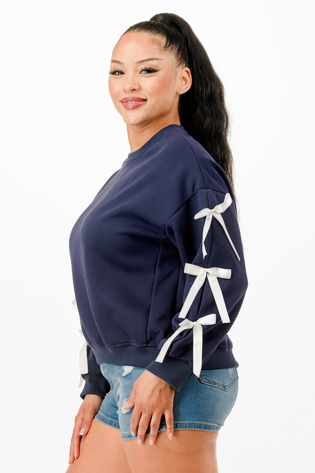 Casual Sweatshirt With Bow