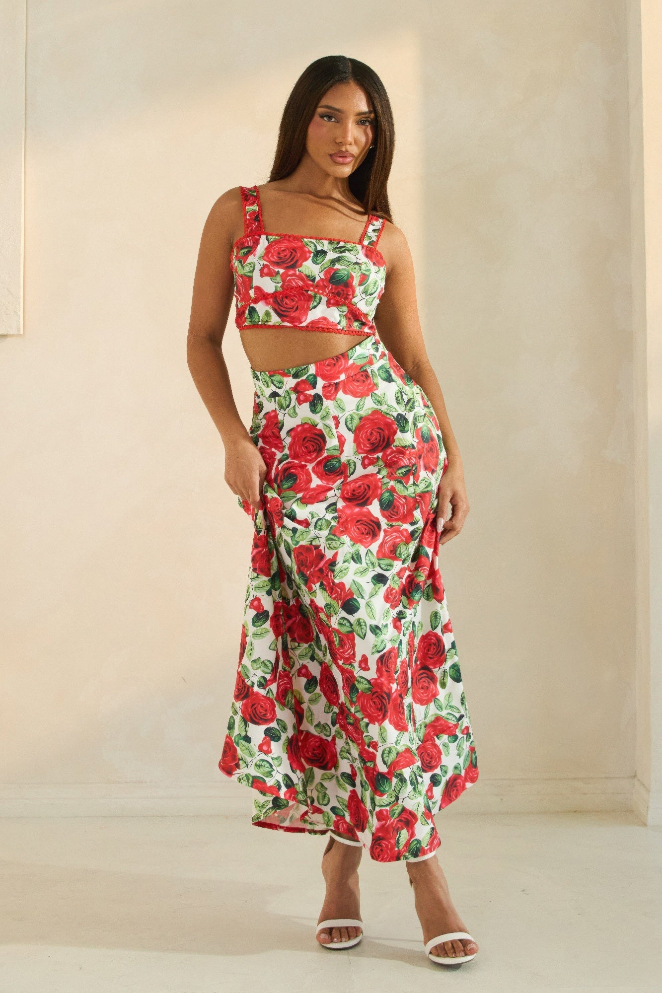 Rose Tank And Maxi Skirt Set