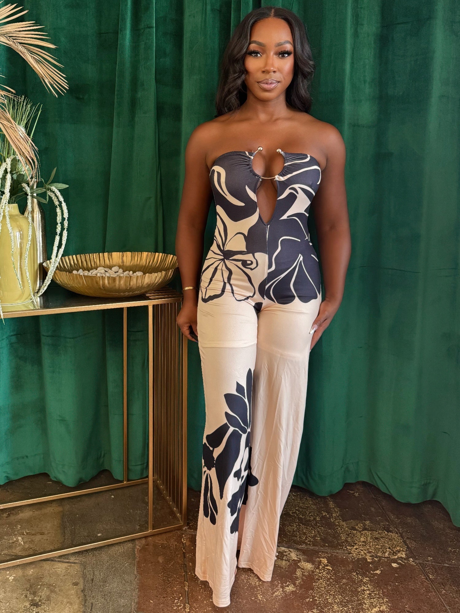 Midnight Bloom Halter Jumpsuit | Size S Almost Gone