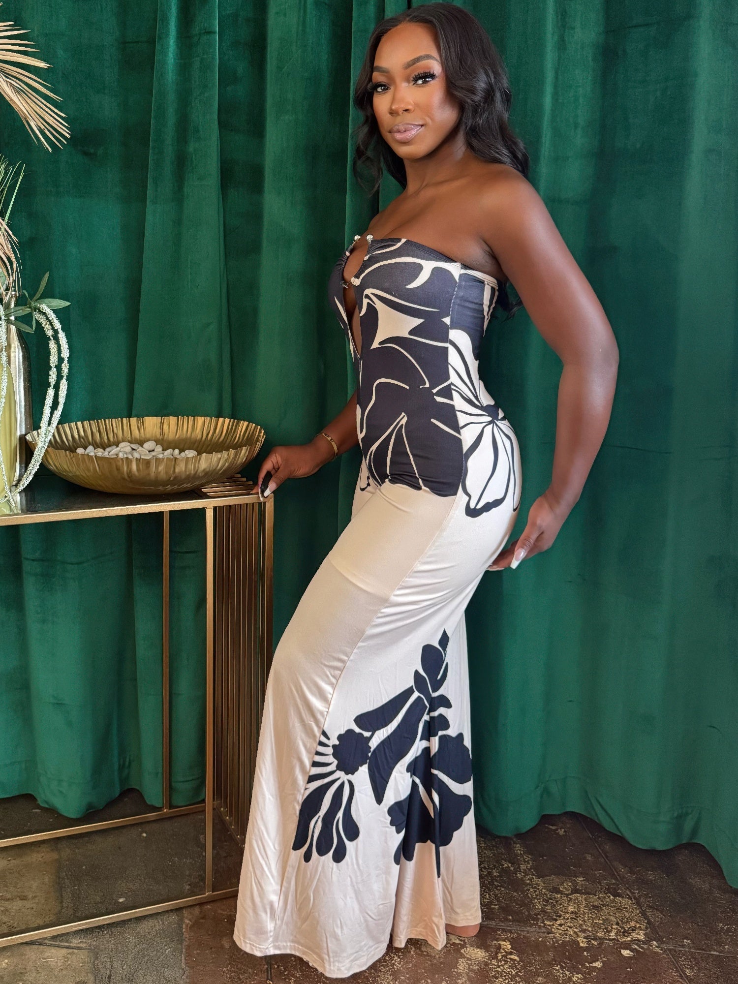 Midnight Bloom Halter Jumpsuit | Size S Almost Gone