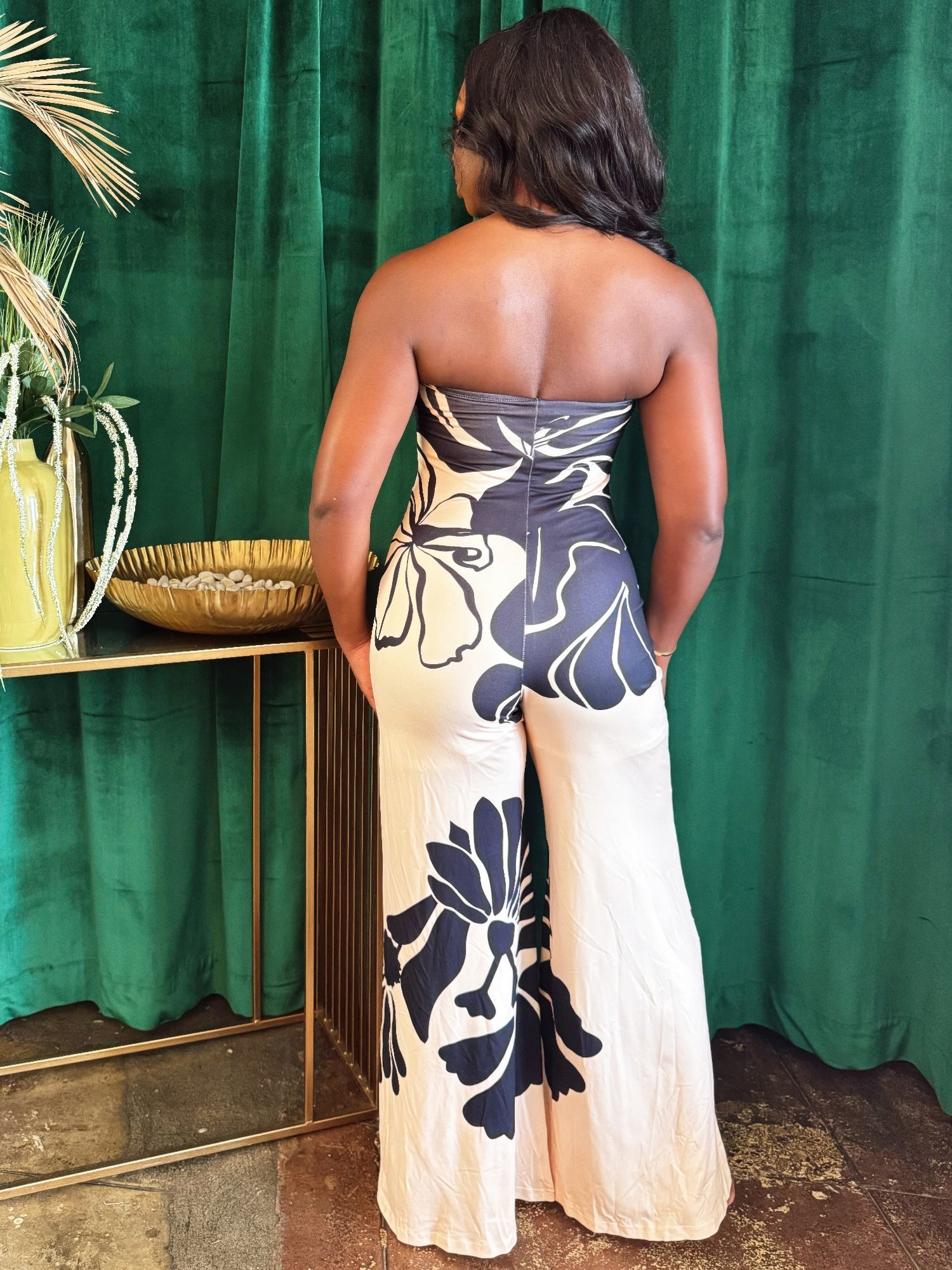Midnight Bloom Halter Jumpsuit | Size S Almost Gone