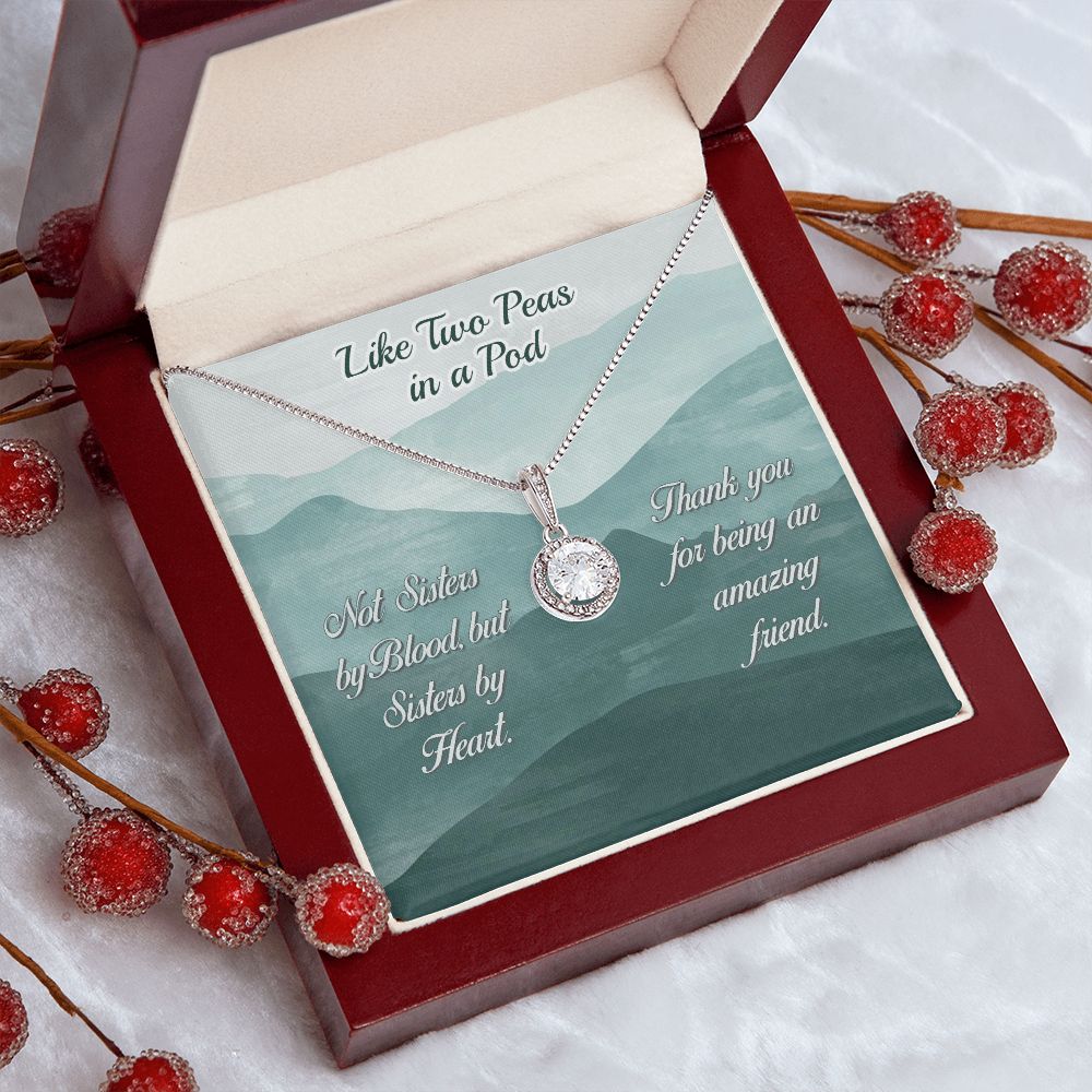 Two Peas In A Pod-Eternal Hope Friendship Necklace - Shopping Therapy Luxury Box w/ LED Jewelry