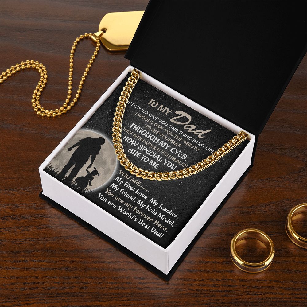 World's Best Dad Cuban link Chain For Men - Shopping Therapy, LLC Jewelry