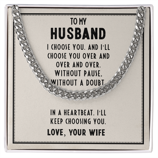 Husband Valentine's Cuban Link Chain – Gift from Wife - Shopping Therapy, LLC Jewelry