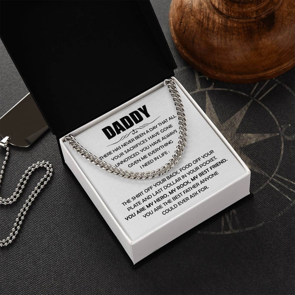 Best Father Ever Cuban Link Chain For Men - Shopping Therapy, LLC Jewelry