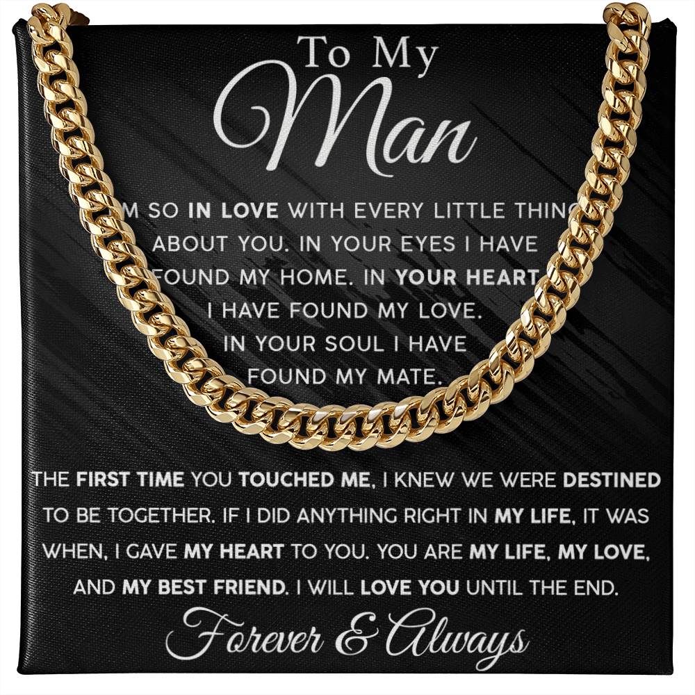 Until The End Men's Cuban Link Chain For Him - Shopping Therapy 14K Yellow Gold Finish / Luxury Box Jewelry