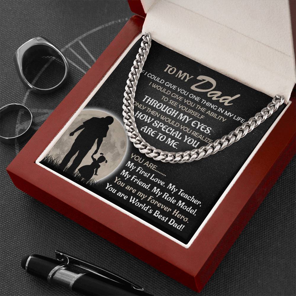 World's Best Dad Cuban link Chain For Men - Shopping Therapy, LLC Jewelry