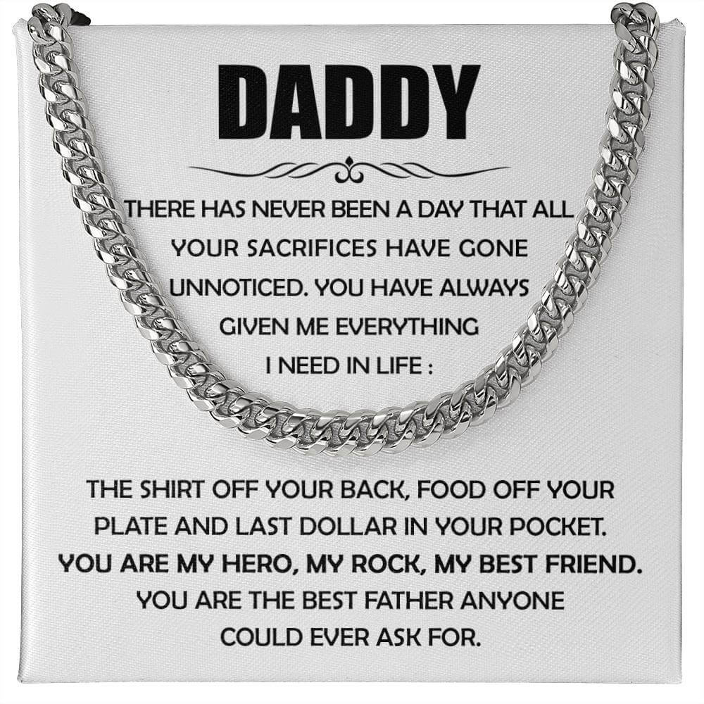 Best Father Ever Cuban Link Chain For Men