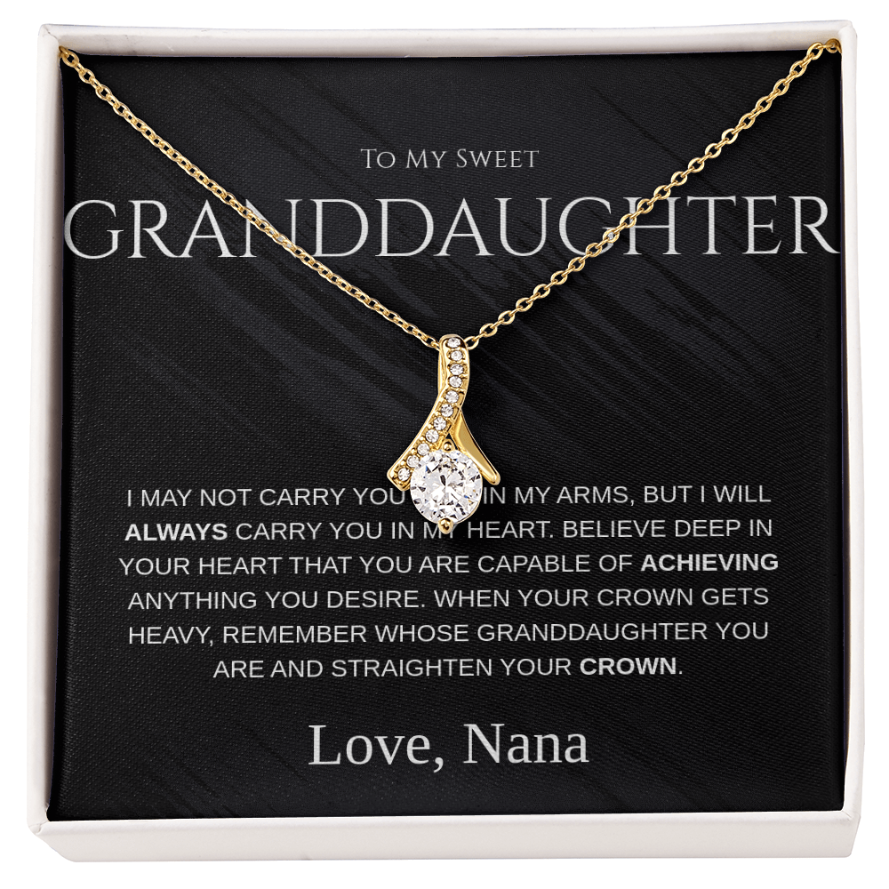 Necklace Gift For Granddaughter– “To My Sweet Granddaughter” Message Card From Grandma
