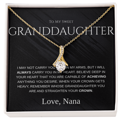 Necklace Gift For Granddaughter– “To My Sweet Granddaughter” Message Card From Grandma