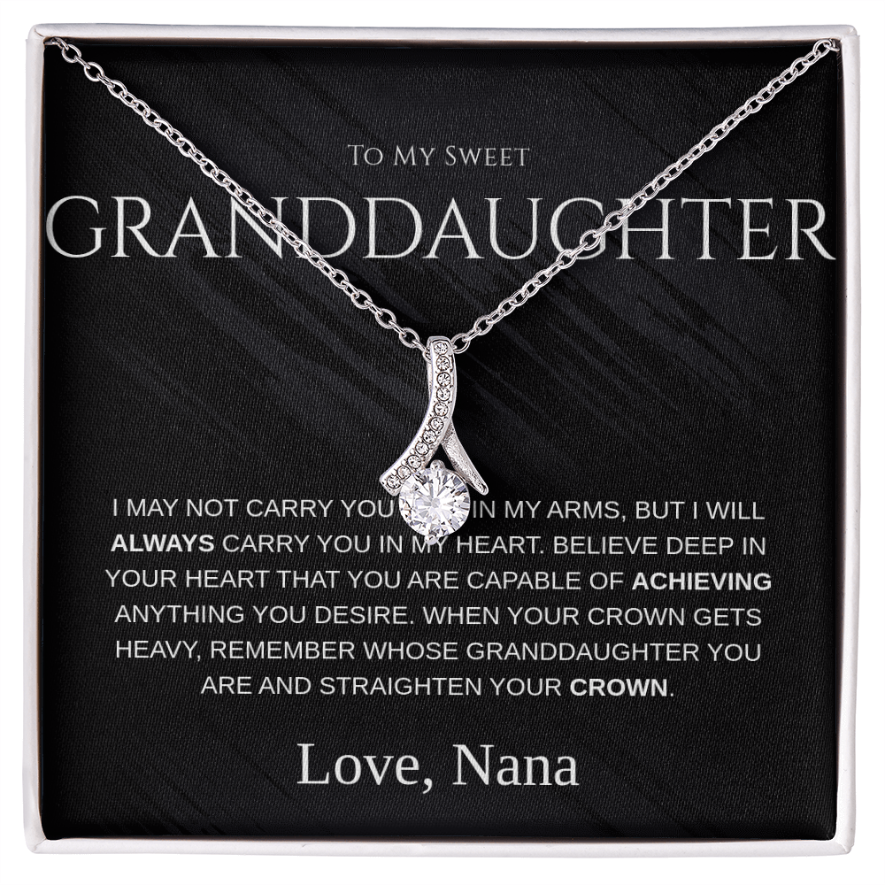 Necklace Gift For Granddaughter– “To My Sweet Granddaughter” Message Card From Grandma