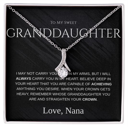 Necklace Gift For Granddaughter– “To My Sweet Granddaughter” Message Card From Grandma