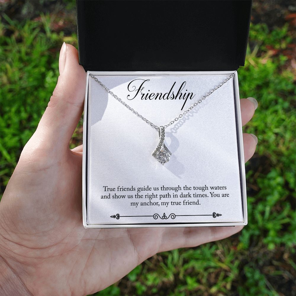 Alluring Beauty Friendship Necklace - Shopping Therapy 14K White Gold Finish / Standard Box Jewelry