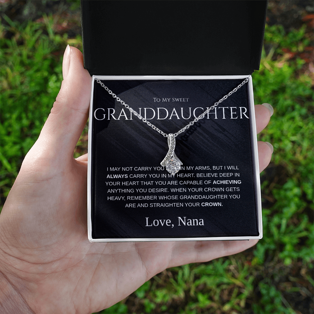 Necklace Gift For Granddaughter– “To My Sweet Granddaughter” Message Card From Grandma