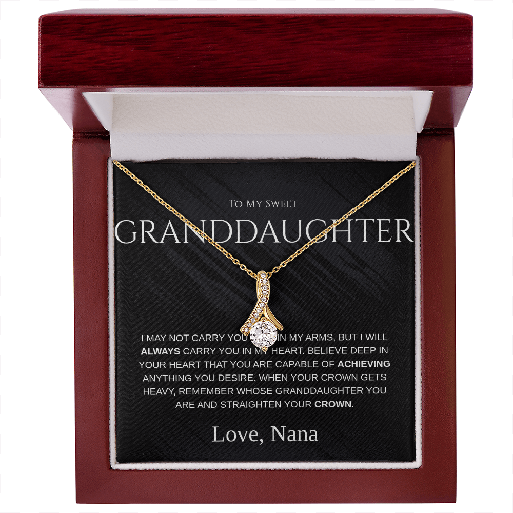 Necklace Gift For Granddaughter– “To My Sweet Granddaughter” Message Card From Grandma