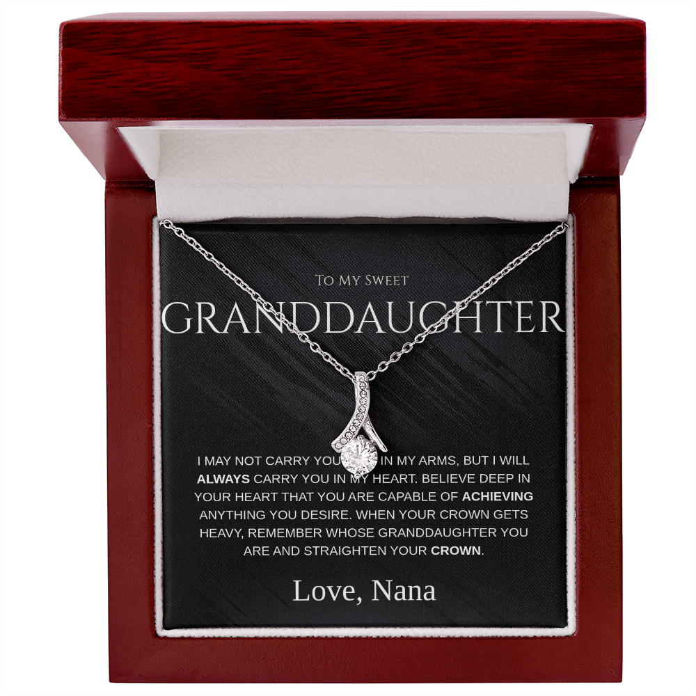 Necklace Gift For Granddaughter– “To My Sweet Granddaughter” Message Card From Grandma