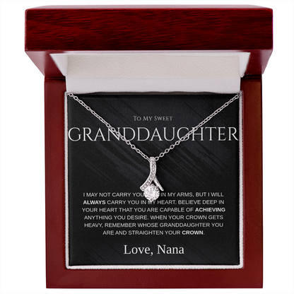 Necklace Gift For Granddaughter– “To My Sweet Granddaughter” Message Card From Grandma