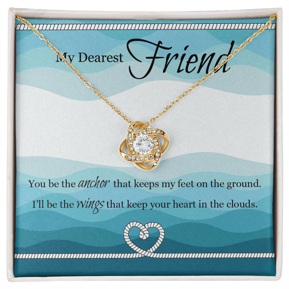 Wings That Keep Your Heart-Love Knot Friendship Necklace - Shopping Therapy 18K Yellow Gold Finish / Standard Box Jewelry