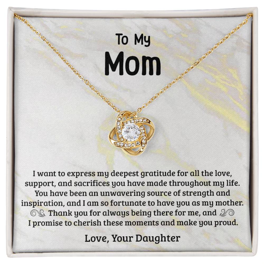 Grateful For You-Love Knot Necklace For Mom