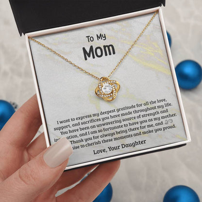 Grateful For You-Love Knot Necklace For Mom