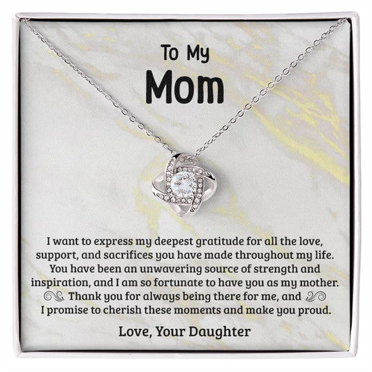 Grateful For You-Love Knot Necklace For Mom