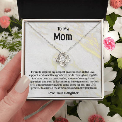 Grateful For You-Love Knot Necklace For Mom