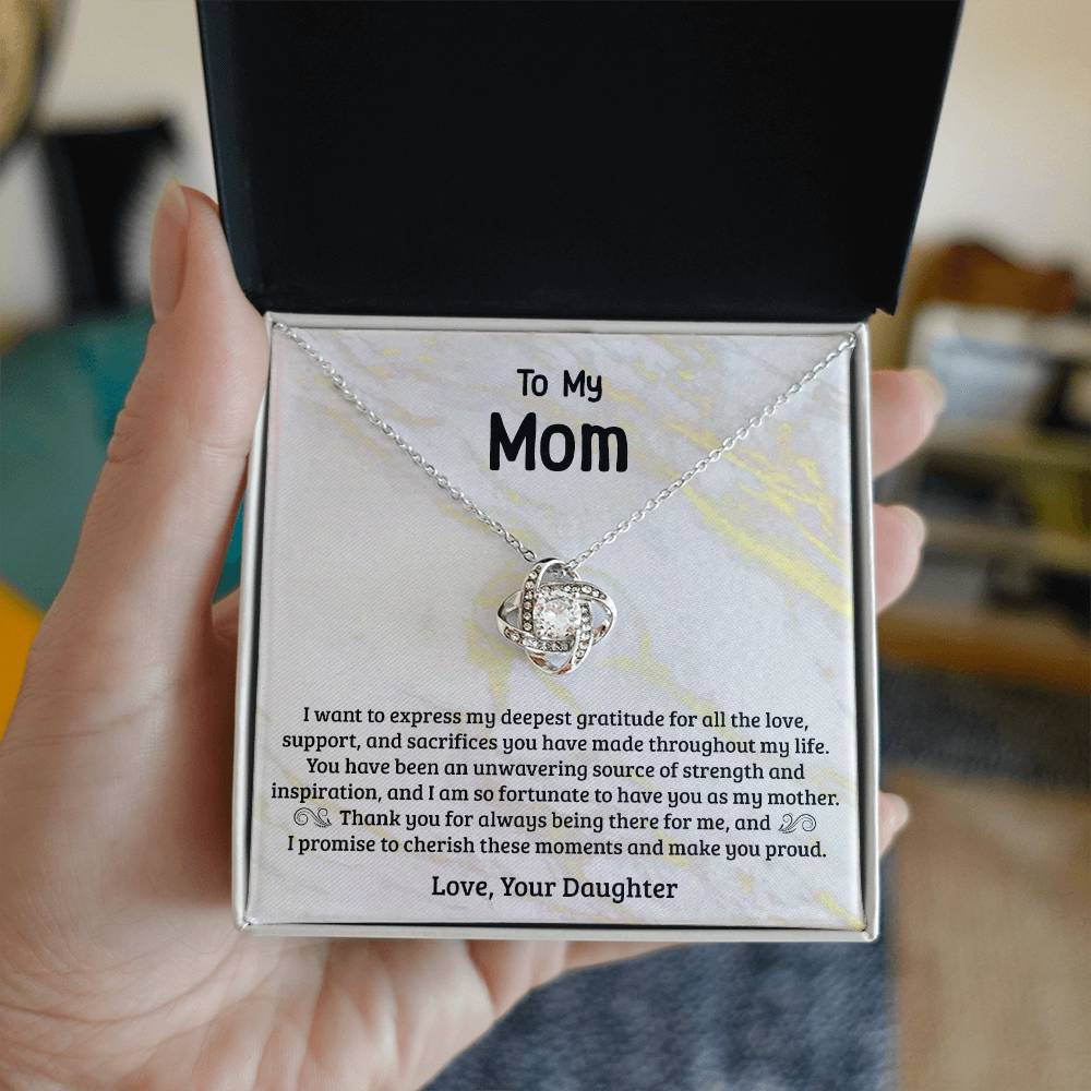 Grateful For You-Love Knot Necklace For Mom