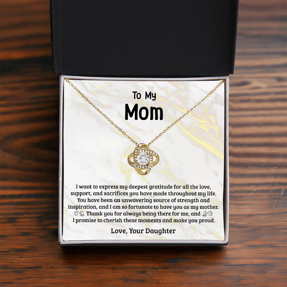 Grateful For You-Love Knot Necklace For Mom