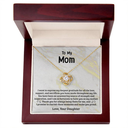 Grateful For You-Love Knot Necklace For Mom