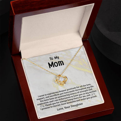 Grateful For You-Love Knot Necklace For Mom