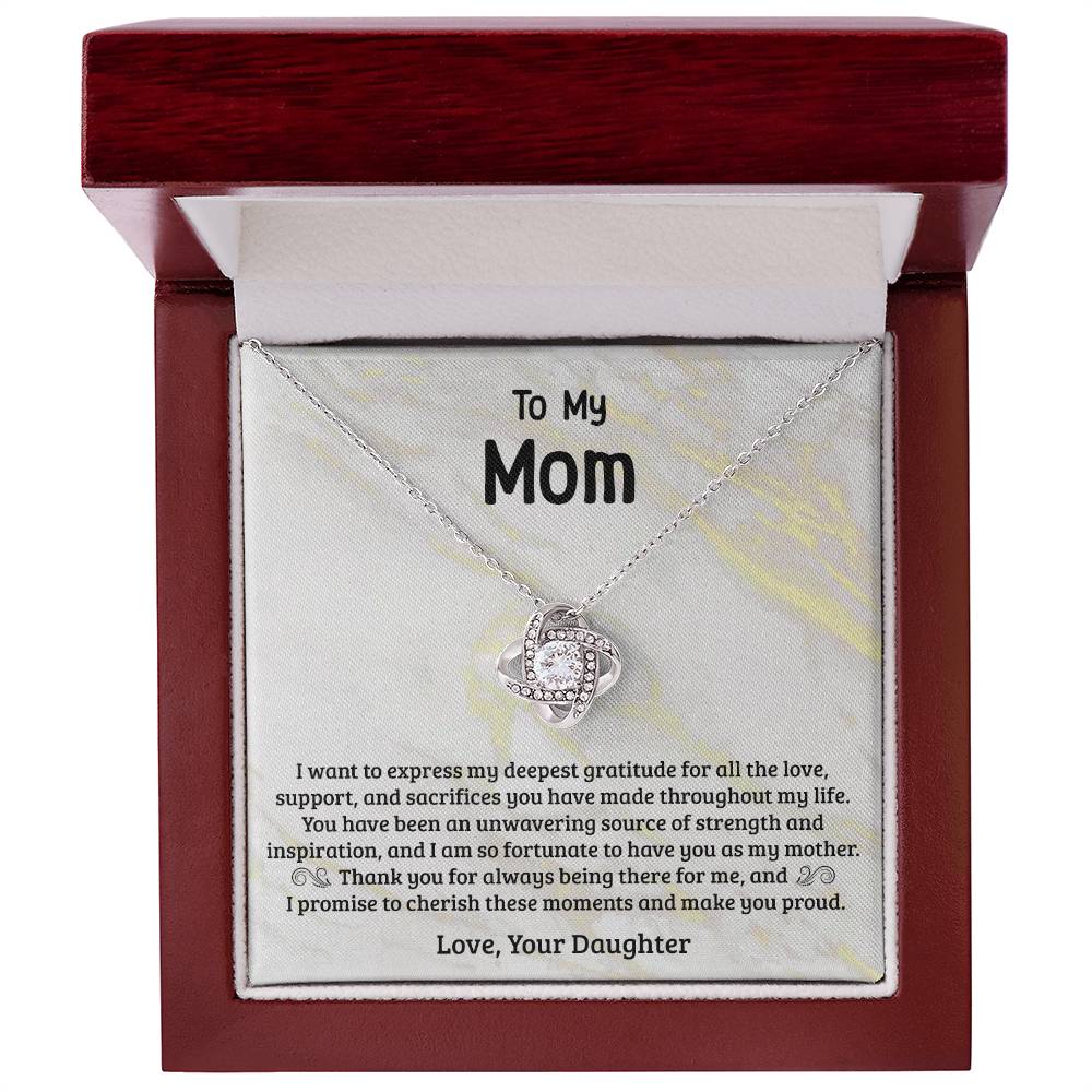 Grateful For You-Love Knot Necklace For Mom