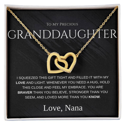 Granddaughter Gift Necklace – “To My Precious Granddaughter” Message Card From Grandma
