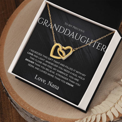 Granddaughter Gift Necklace – “To My Precious Granddaughter” Message Card From Grandma