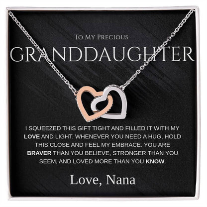 Granddaughter Gift Necklace – “To My Precious Granddaughter” Message Card From Grandma