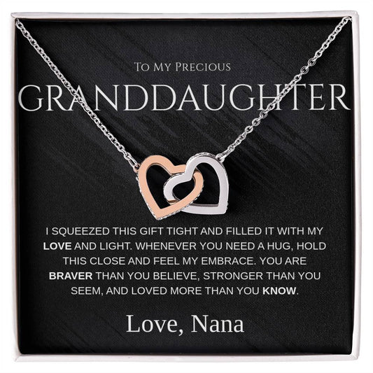 Granddaughter Gift Necklace – “To My Precious Granddaughter” Message Card From Grandma